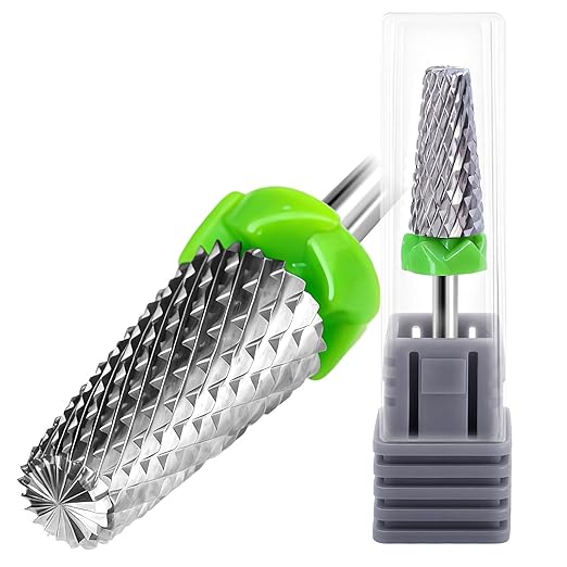 Fantexy 3/32" Carbide Nail Drill Bit - Remove Acrylic Hard Gels Quickly and Safely, 5-in-1 Tungsten Carbide Nail Drill Bit for Nail Art,Manicure,Pedicure,Gel,Cuticle Clean (Coarse - C)