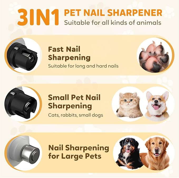 Silent Groom Pro, 2026 New Silent Pet Nail Grinder, Rechargeable Dog Nail Grinder, Portable Electric Pet Nail Trimmer for Cats, Dogs and Other Animals
