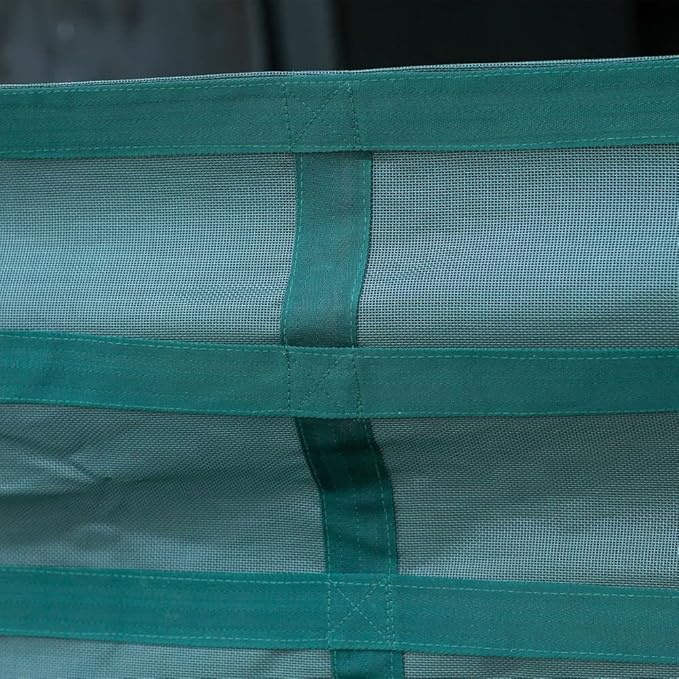 Dura-Tech Aisle Guard | Color Green | Expands 10' to 12' | High Visibility Nylon Mesh | Promotes Maximum Airflow | Comes with Installation Kit Quality