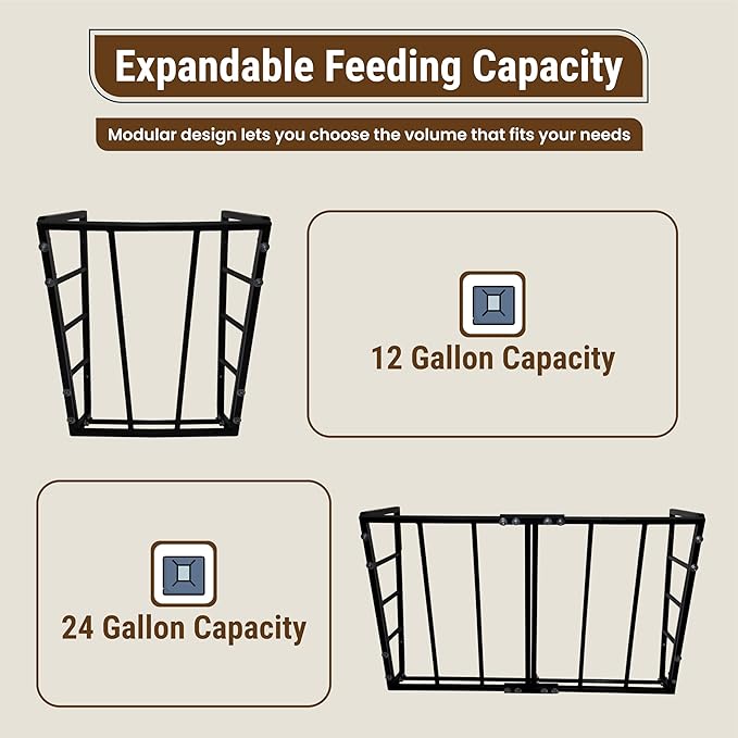 FEBTECH Hay Feeder Wall Mount - Hay Rack for Horses – Versatile 24 Gallon Capacity – Heavy-Duty Powder-Coated Steel Feeder for Goat & Sheep – Provide Barns & Farms Feeding Solutions…