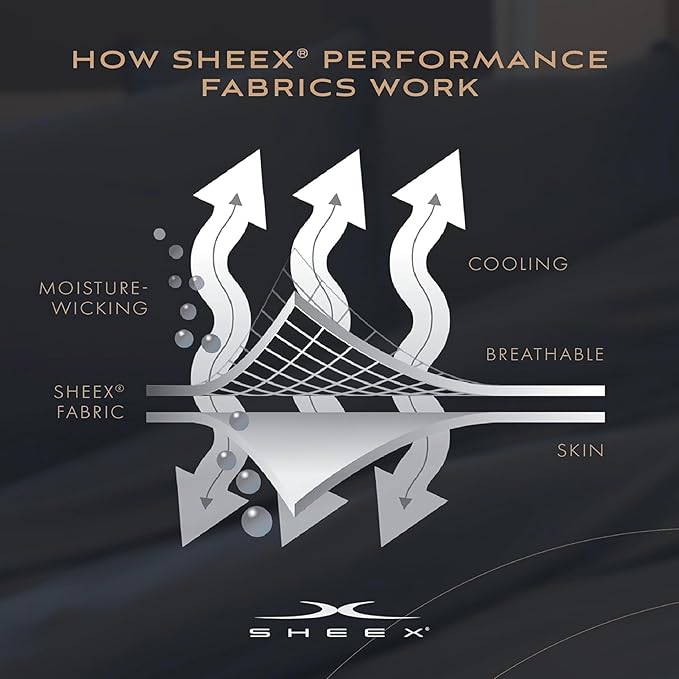 SHEEX - Original Performance Sheets Set (King/California King) Ecru - Cooling Sheets - Moisture Wicking - 1 Flat Cooling Sheet, 1 Fitted Cooling Sheet, 2 Pillow Covers - Wrinkle Free - Sleep Aid