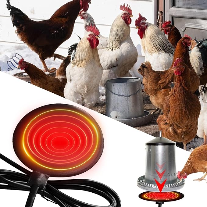 Chicken Water Heater, Weather-Resistant, 1piece, Poultry Water Warmer, Coop Freeze Proof Heater, Easy Setup, for Winter Poultry Farming Livestock Farm Outdoor