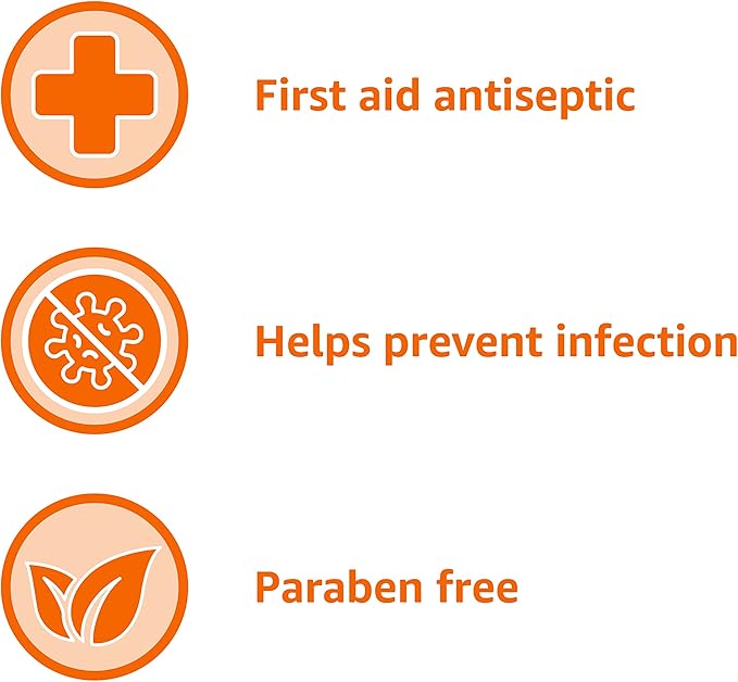 Amazon Basics First Aid Antiseptic, 10% Povidone Iodine Solution, 4 Fluid Ounces, 4-Pack (Previously Solimo)