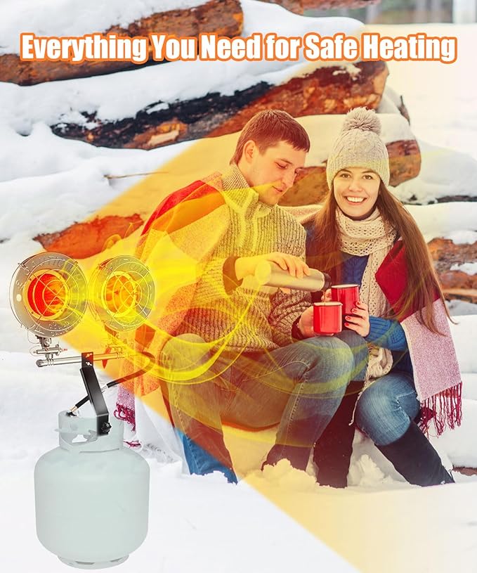 Propane Heater Indoor Outdoor, 30000 BTU Portable Natural Gas Heater with Tip-Over Protection for Patio, Camping, Ice Fishing, Garage, RV, Shed, Hunting, Emergency Power Outage