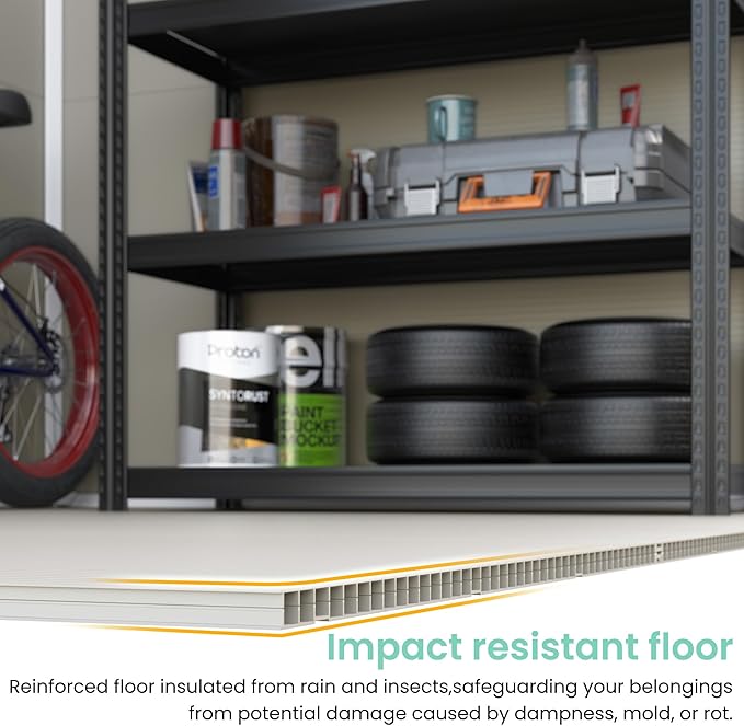 UDPATIO Outdoor Shed 7.5x10.7 FT, Plastic Storage Shed for Bike, Garbage Can, Tool, Outside Sheds & Resin Shed with Lockable Door for Backyard, Patio, Lawn, Standstone