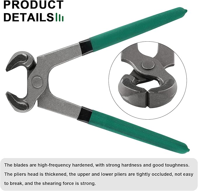 Goats Hoof Nipper 8" Carbon Steel Farrier Tool Multi-Purpose Hoof Trimmers with Plastic Grips for Cattle Sheeps Horses