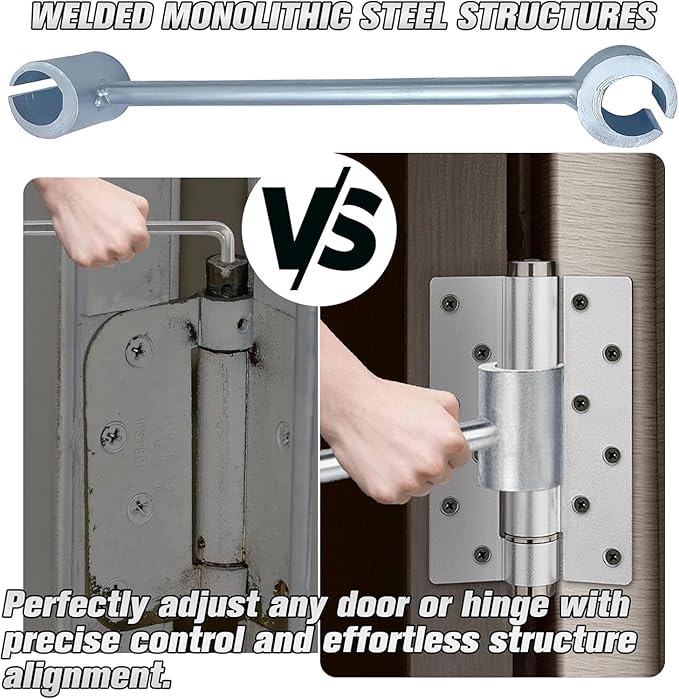 2 Pack Dual Size Door Hinge Adjustment Tool 14–19 & 23–25mm, Door Hinge Repair Tool, Door Gap Adjustment Tool, Door Adjustment Tool, Heavy Duty for Fixing Gaps in Fire, Cleanroom Safety Use (Silvery)