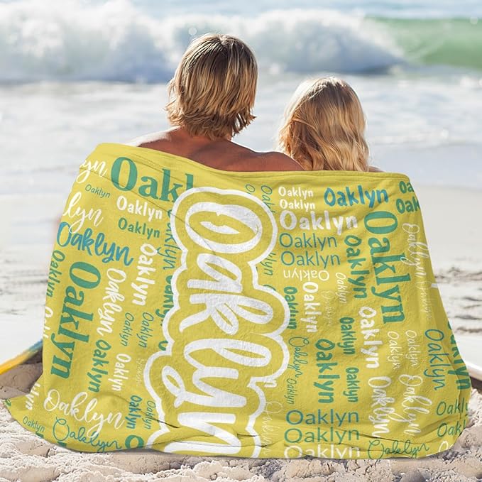 Custom Blanket with Name Personalized Blankets for Kids Adult Boys Girls Flannel Monogrammed Customized Blankets Throw (30''x40'')