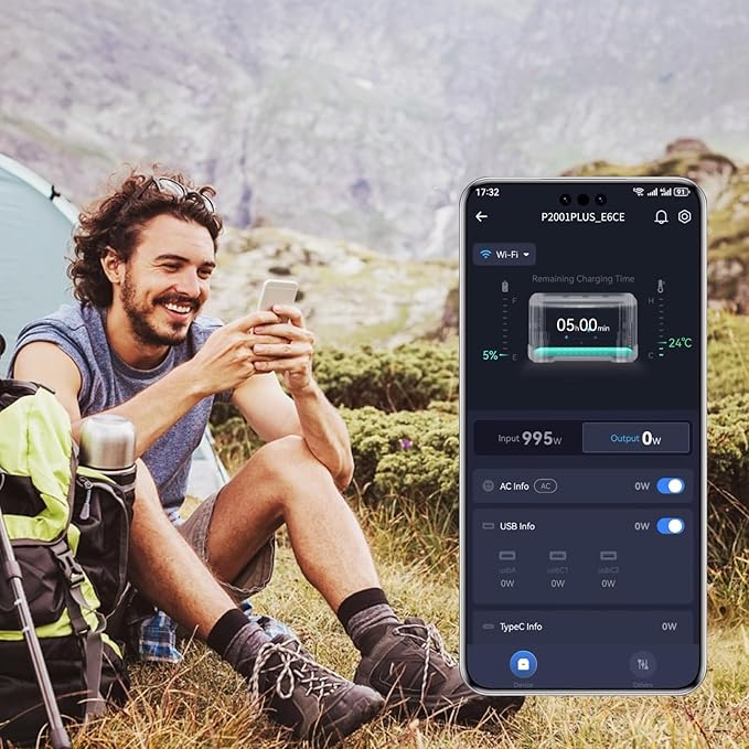 OUKITEL P1000 Plus 1800W/1024Wh Power Station with 100W Solar Panel, 1200W Fast Charging, Solar Generator with 4 AC Outlets (3600W Peak), APP Control Battery Backup for Home, Camping & RVs