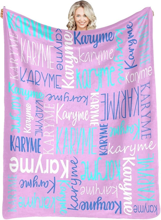 Personalized Name Blanket for Kids and Adult Customized Blanket for Boys Girls Baby Personalized Blanket and Throws Super Soft