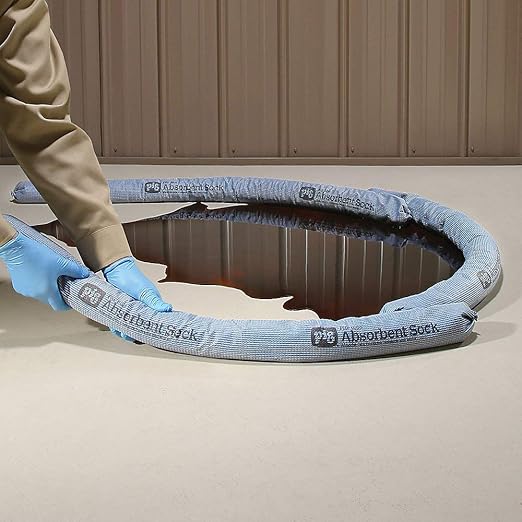 PIG Blue Oil Absorbent Sock - 12 per Package - 3" x 48" - Absorbs up to 95 oz per Sock - PIG238