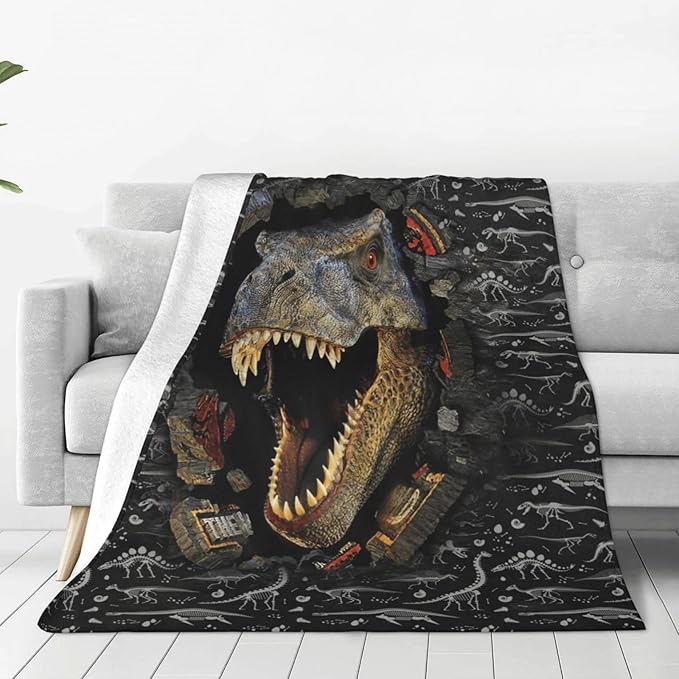 Dinosaur Blanket, Dinosaurs Throw Blanket, Animal Wild Gifts Blankets Stuff Fleece Flannel Plush for Boys Men Girls Women Lovers Adults Soft Bedding Gift for Sofa Bed Office Home Decor 60"X80"