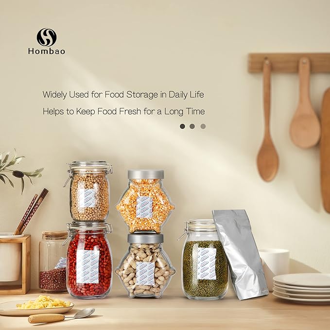 400cc Food Grade Oxygen Absorbers -120 Packs (10 Packs x 1 Vacuum Bag) Oxygen Absorbers for Food Storage, Oxygen Packets for Long Term Food Storage - O2 Absorber Food Grade