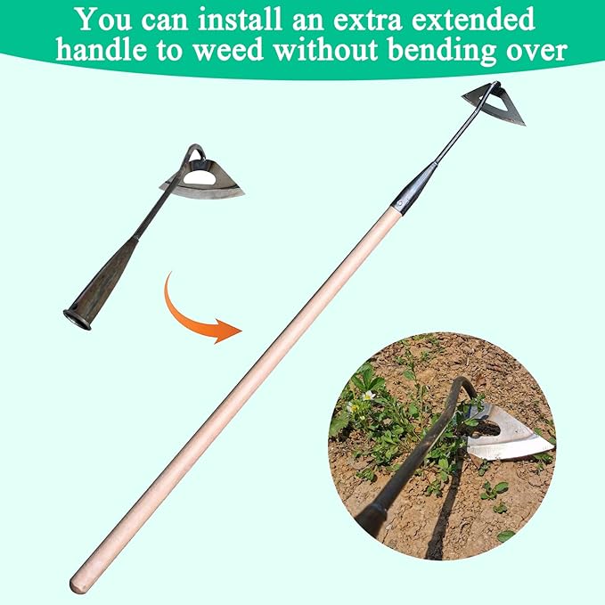 Garden Hoe All-Steel Hardened Hollow Hoe, Sharp Durable Garden Weeding Tools, Garden Edger Weeder Portable Household Vegetable Garden Shovel for Backyard (1Pack)