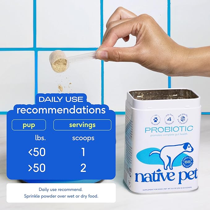 Native Pet Goat Milk Powder for Dogs (60 Scoops) & Probiotics for Dogs (30 Scoops) - Probiotics Powder for Digestive Health, Gut Support, & Immune Boost - Organic Goat Milk Powder