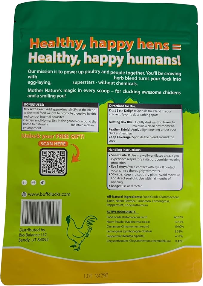 Dust Bath Herb Blend for Chickens - Keep Feathers Clean & Healthy - Food Grade, Natural Nesting Box Herbs for Bedding, Coop Floor, USA (12 oz)