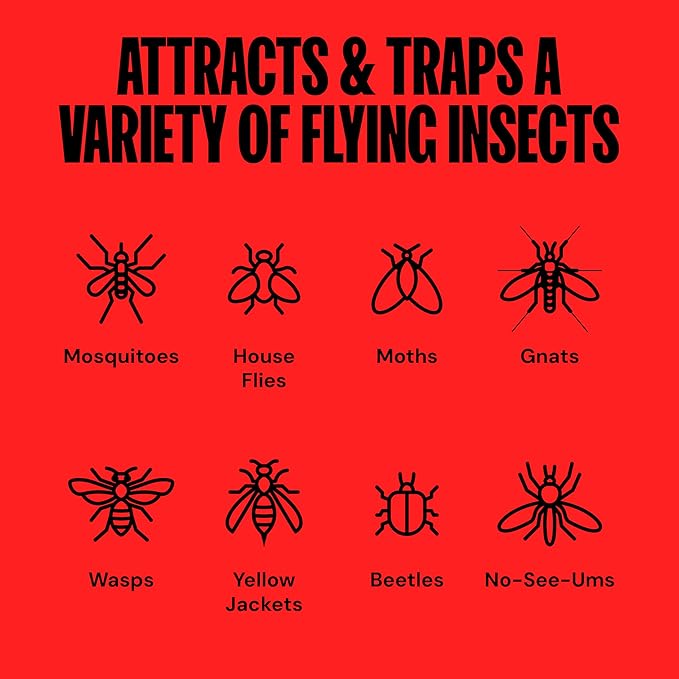 DynaTrap DT2030-GRSR Fly Traps Outdoor - Mosquito & Flying Insect Killer for 1 Acre – Kills Flies, Gnats, Wasps - Bug Zapper Alternative - Green