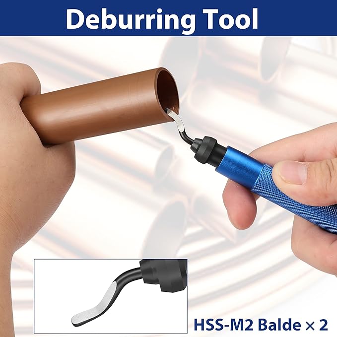 WORKPRO 3 Pieces Tubing Cutter Set - Pipe Cutter with 1/8”-1-1/4” Cutting Capacity, Mini Copper Pipe Cutter with Deburring Tool, Copper, Aluminum, Brass, and Plastic Tubing Cutter