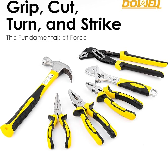 DOWELL Tool Set Tool Kit 62PCS Homeowner Tool Set Wrench Pliers Screwdriver Set Repair Tool Kit