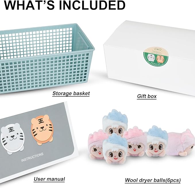 XL Organic Premium Reusable Wool Dryer Balls 6 Pack-100% New Zealand Wool,Reusable for 2000+ Loads,Natural Fabric Softener Ball,Hypoallergenic Baby Safe & Chemical Free to Reduce Sticky Wool