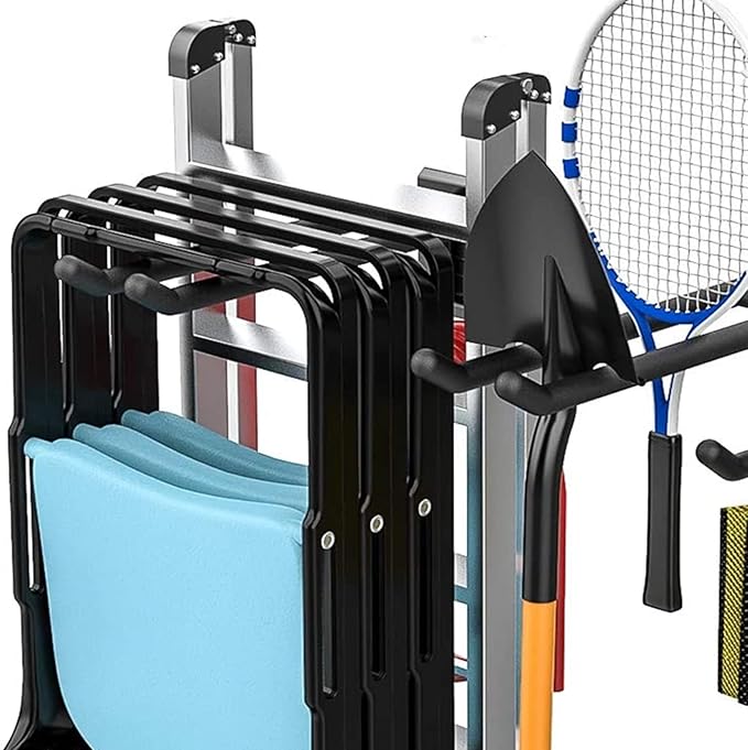 TORACK Garage Storage Organizer Systems, Wall Mount Overhead shelving, 48 inch Heavy Duty Steel Tool Racks, 6-Pack 12'' Double Hooks, 48 inch by 7 inch Floating Shelves, up to 1200Ibs