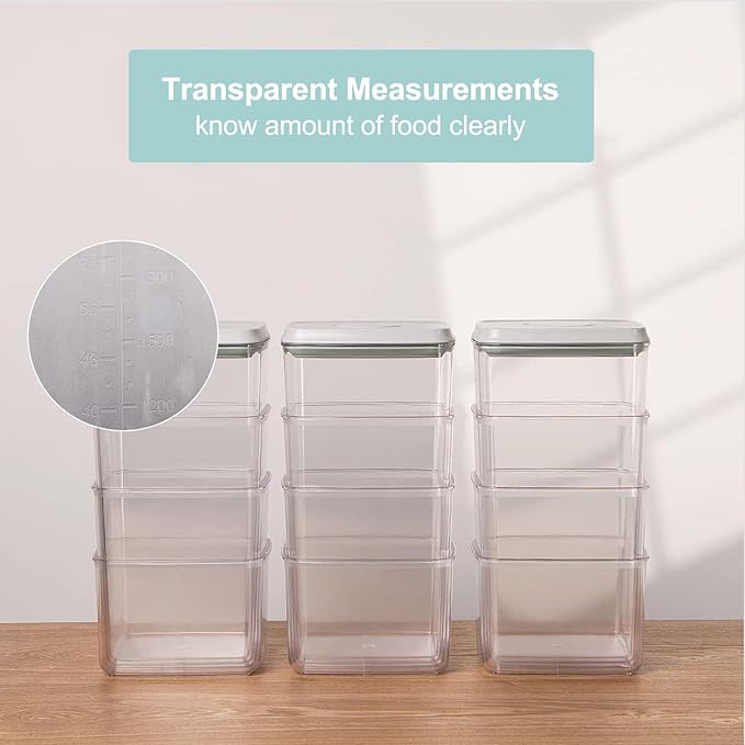 Pop Containers with Lids - Stackable Airtight Food Storage, Kitchen Pantry Storage Containers for Snacks Candy Salt Herbs Spices BPA-Free (3300ML / 3.48QT / 112OZ *3)