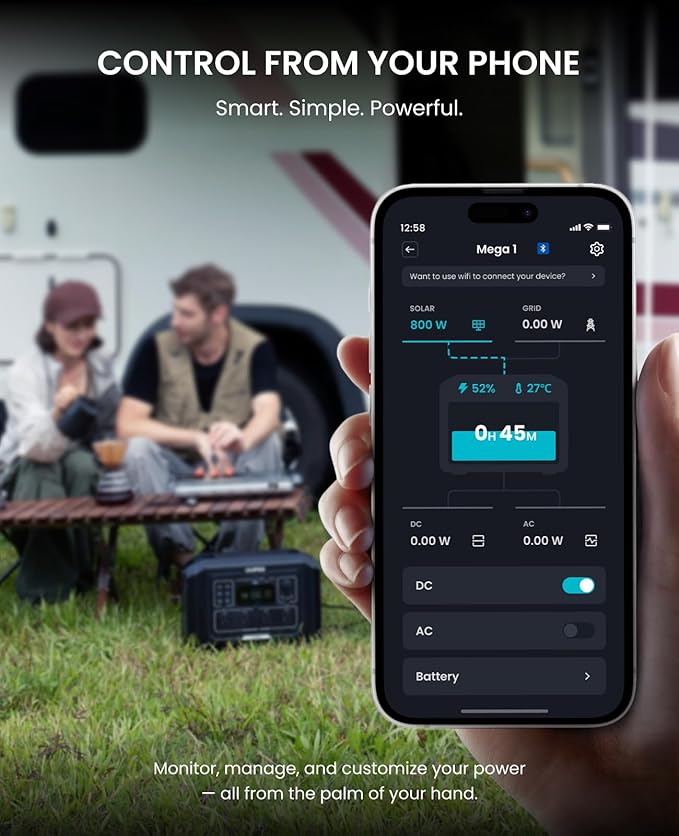 OUPES Mega 1 Portable Power Station 2000W (Surge 4500W), 1024Wh LiFePO4 Battery Solar Generator, Expandable to 5kWh, UPS, for Home Backup Power, Camping & Road Trips (Solar Panel Optional)