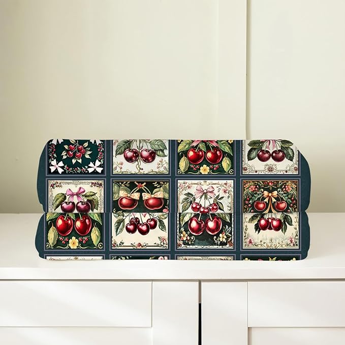 Cherry Blanket, Cherries Bow Throw Blanket, Preppy Gifts Blankets Stuff Fleece Flannel Plush for Girls Women Men Boys Lovers Adults Soft Bedding Gift for Sofa Bed Office Home Decor 40"X50"