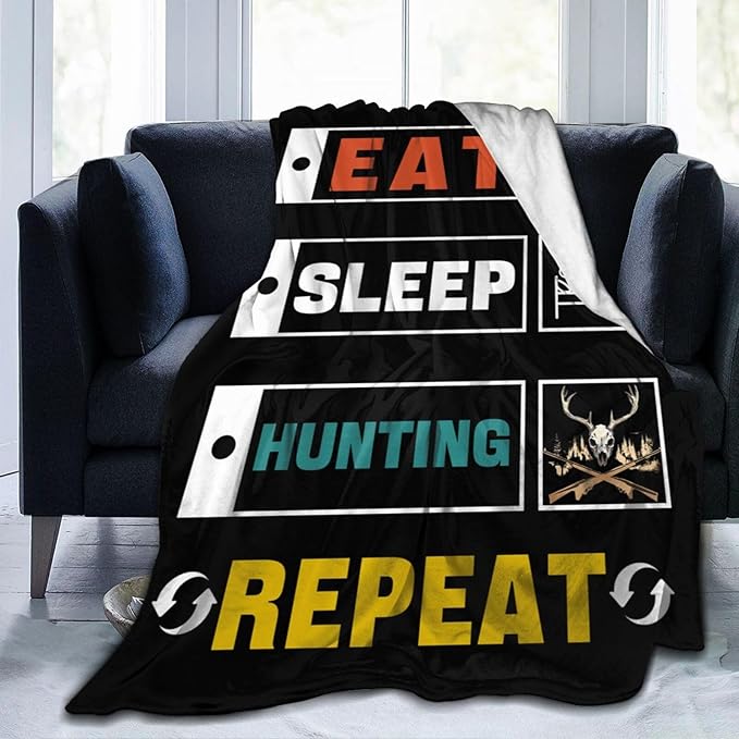Hunting Blanket Gifts for Men Dad Hunters Throw Blankets Cozy Plush Fleece Deer Decor Flannel Fuzzy for Couch Chair Bed 60"X50"