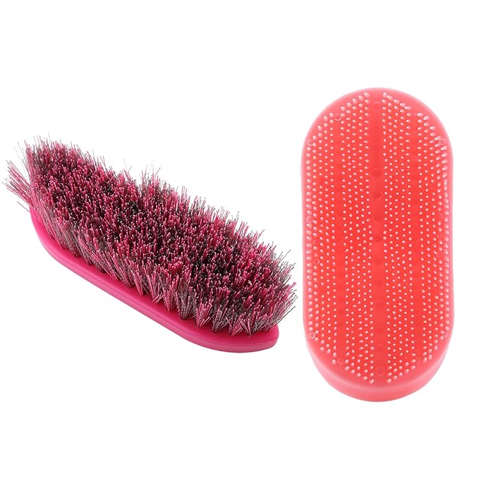 10Pcs Horse Grooming Care Kit, Equestrain Brush Curry Comb Horse Cleaning Tool Set Including Sweat Scraper 2 Combs Itching Hoof Pick and 5 Brushes for Equine Care Supplies