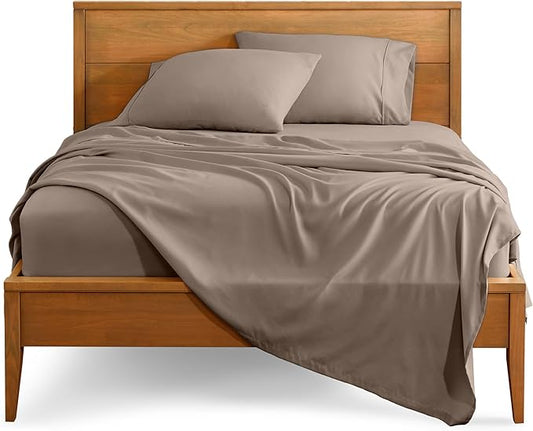 Bare Home Twin XL Sheet Set - College Dorm Size - Luxury 1800 Ultra-Soft Microfiber Twin Extra Long Bed Sheets - Deep Pockets - Easy Fit - Extra Soft - 3 Piece Set - Bed Sheets (Twin XL, Taupe)