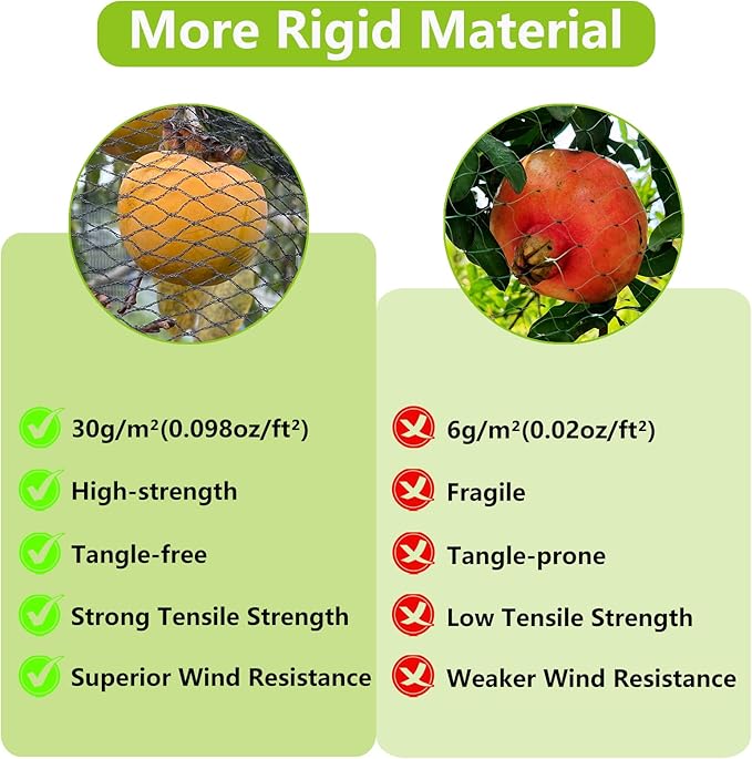 50x100ft Bird Netting for Chicken Coop Poultry Netting 1 inch Mesh Heavy Duty Chicken Coop Cover Netting Roof Hawk Proof Bird Netting for Garden Protection Fruit Tree Netting Against Squirrels Deer