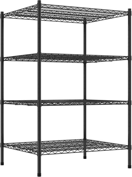 Commercial NSF Listed Black Epoxy Stationary Wire Shelving Kit 30" x 36" x 54", with 4 Shelves Perfect for Warehouse, Walk-in Refrigerator, Freezer, Grocery Store, Restaurant, Dishroom