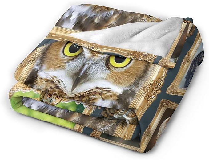 Owl Blanket Gifts for Girls Boys Soft Warm Plush Cute Owl Throw Blanket Flannel Fleece Fuzzy Stuff Blanket for Bed Couch Living Room Decor 50"X40"