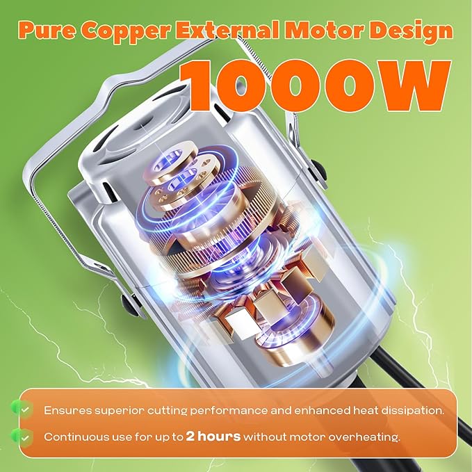 Sheep Shears Professional 1000W 2800RPM Hanging Type Electric Sheep Clippers for Thick Coats, Livestock Shearing Machine with 13-Teeth High Carbon Steel Blades for Sheep, Goat, Cattle (Orange)