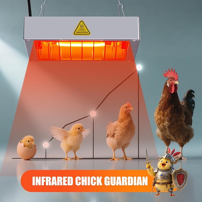 Chicken Coop Heat Lamp,400W High-Power Adjustable Chicks House Brooder Heater Warmer Lamp for Supplies Livestock,Heats Faster,Stays Hotter Longer (L9xW6xH2 inch)