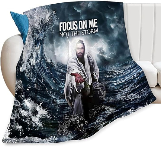 Tijuboni Christian Jesus Throw Blanket Religious Faith Gifts for Women Men Girls Boys Kids Adults Soft Flannel Fleece Blanket for Couch Sofa Bed Home Decor 50"x60"