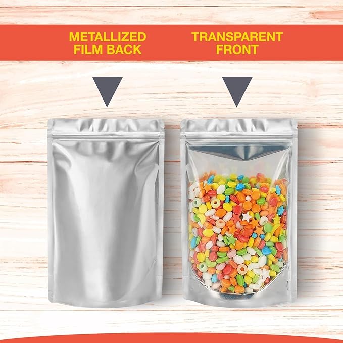 BELLE KR® 3x5 Small Mylar Bags for Freeze Dried Candy - Pack Of 200-4 Mil Thick - Clear Mylar Bags with See Through Window for Freeze Drying