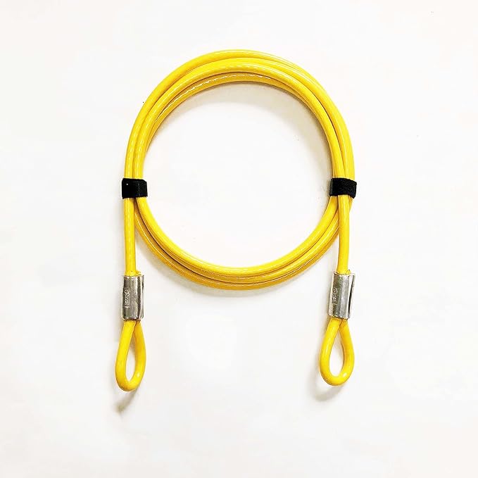 Commercial Heavy Duty Braided Galvanized Steel Anti-Theft Security Cable with Looped Ends. (1/2 Inch Thick, 7x19 Construction, 15 Feet)