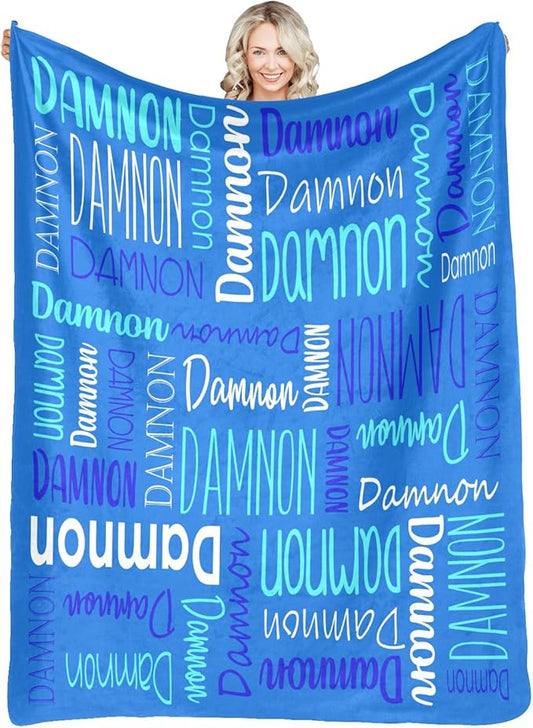 Personalized Name Blanket for Kids and Adult Customized Blanket for Boys Girls Baby Personalized Blanket and Throws Super Soft