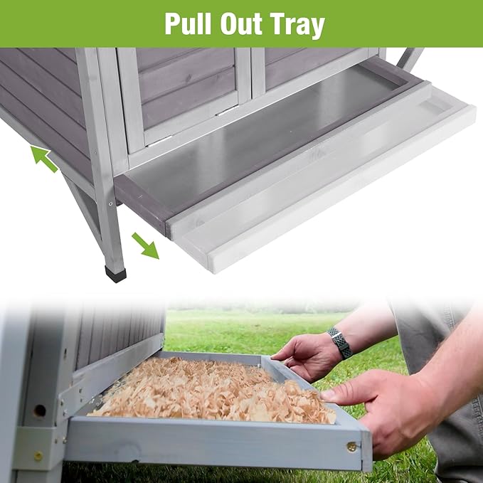 GUTINNEEN Chicken Coop Outdoor Chicken House with Nesting Box Waterproof Duck Coop for Backyard.Raise Legs