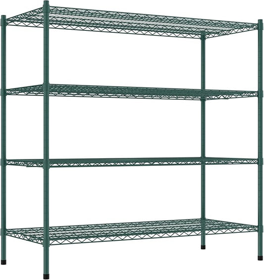 Commercial NSF Listed Green Epoxy Stationary Wire Shelving Kit 24" x 54" x 54", with 4 Shelves Perfect for Warehouse, Walk-in Refrigerator, Freezer, Grocery Store, Restaurant, Dishroom