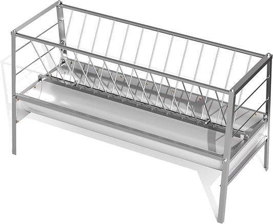92 Gallon Goat Hay Feeder, Alloy Steel Hay Feeder with Durable Frame for Lamb Goat Sheep Horse, Detachable and Deeper Feeding Tray, Hay Rack Ease of Assembly in Farm Outdoor