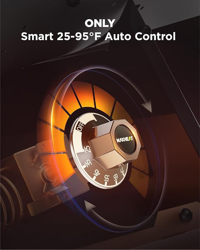 InoKraft Maxheat MH85 85,000 BTU Forced Air Propane Heater, Auto 25-95℉ On/OFF Control, Portable Garage/Shop Heater for Garages, Job Sites - 10ft Hose