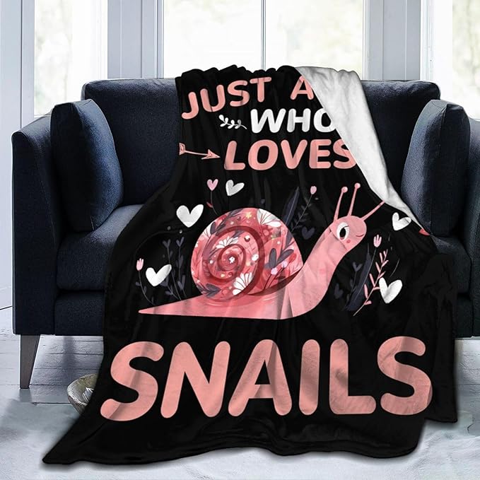 Snails Blanket Gifts for Girls Women Snail Stuff Throw Blankets Cozy Plush Fleece Flannel Fuzzy for Bed Decor 80"X60"