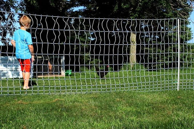 Starkline Electric Poultry Netting 48" x 82' Electric Poultry Netting w/Double Spiked Fiberglass Posts (12/48/3) Electric Fence for Chickens in Backyards, on Homesteads, Farms and Ranches