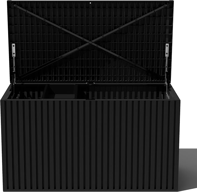 Veradek Everything Deck Box 120 Gallon | Lockable Storage Box and Organization for Patio Furniture, Outdoor Cushions, Throw Pillows, and Garden Tools