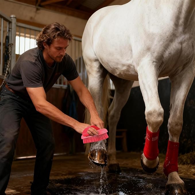 Horse Brush | 2-in-1 Livestock Cleaning Tools - Horse Massage Tools Cleaning Brush,for Bathing Shedding Dematting Washing Goat Cow Cattle Stable Farm Pasture