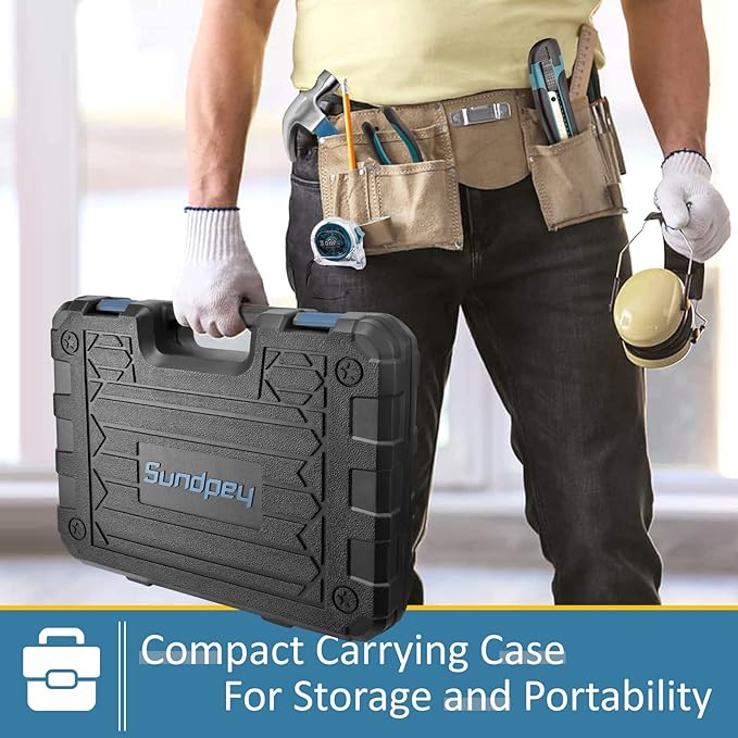 Sundpey Home Tool Kit 148-Pcs - Household Basic portable Hand Repair Tool Set with Case & Ratcheting Screwdriver & Hex Key & Pliers & Wrench & Voltage Tester & Water Pump Plier for Men Women