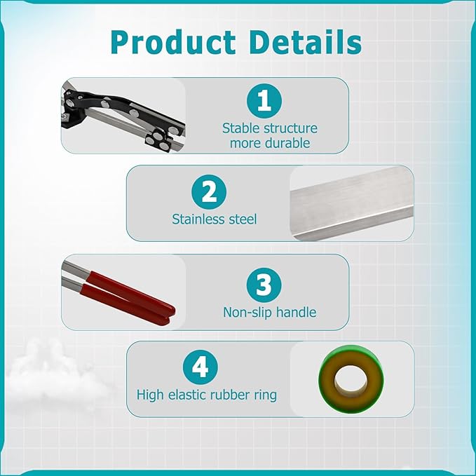 Cattle Banding Tool, Expander Plier with 24Pcs Rings, for Calves Sheep Goats Big Animal Livestock in Farm and Ranch